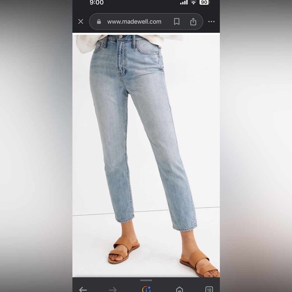 Madewell Curvy Perfect Vintage Jean Distressed Mom Jeans High Waisted 28